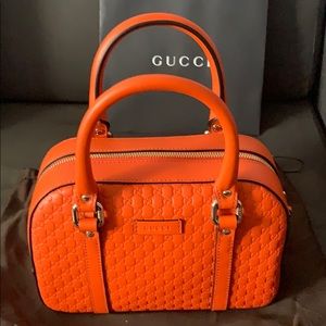 NEW Gucci MicroGuccissima Orange Leather Bag